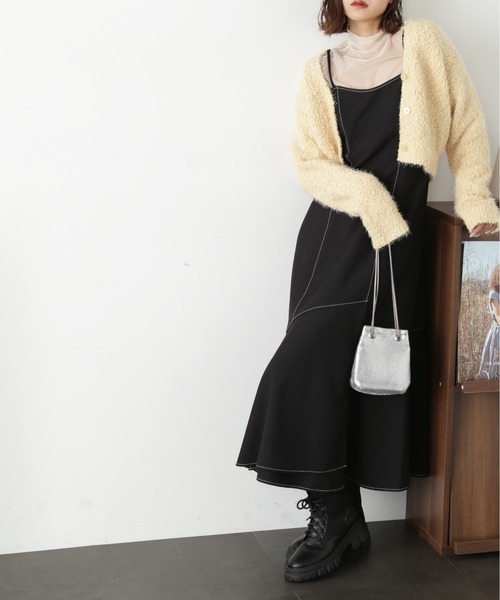 FREE'S MART（フリーズマート）の「【低身長サイズ/Sシリーズ対応】ローティアードフレアキャミワンピース（ワンピース・レディース・ライトベージュ/ブラック/モカ・X-SMALL/MEDIUM/SMALL）」の5枚目の写真