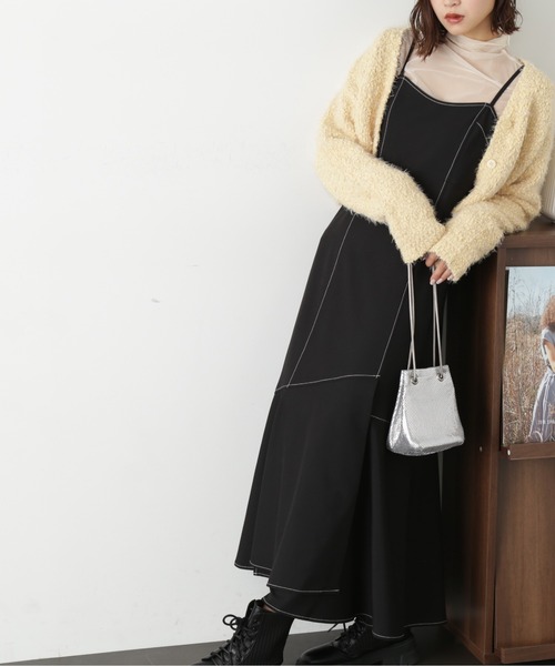 FREE'S MART（フリーズマート）の「【低身長サイズ/Sシリーズ対応】ローティアードフレアキャミワンピース（ワンピース・レディース・ライトベージュ/ブラック/モカ・X-SMALL/MEDIUM/SMALL）」の6枚目の写真