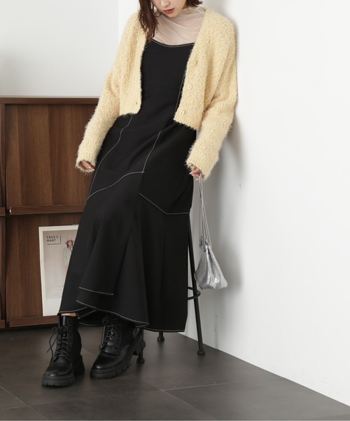 FREE'S MART（フリーズマート）の「【低身長サイズ/Sシリーズ対応】ローティアードフレアキャミワンピース（ワンピース・レディース・ライトベージュ/ブラック/モカ・X-SMALL/MEDIUM/SMALL）」の8枚目の写真