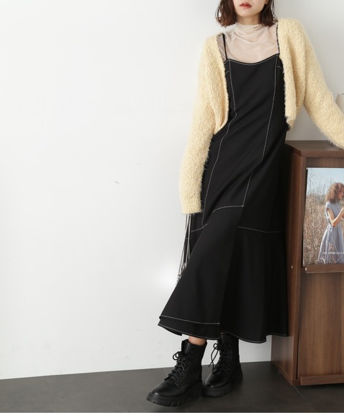 FREE'S MART（フリーズマート）の「【低身長サイズ/Sシリーズ対応】ローティアードフレアキャミワンピース（ワンピース・レディース・ライトベージュ/ブラック/モカ・X-SMALL/MEDIUM/SMALL）」の10枚目の写真