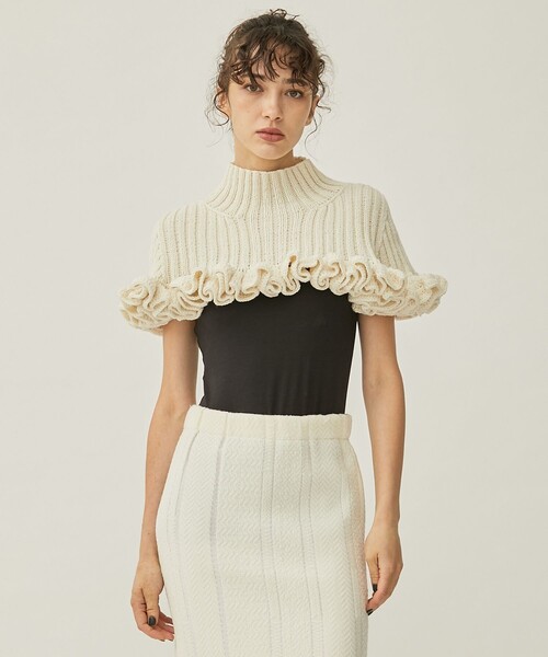 TAN（タン）の「【TAN/タン】ラッフルニットケープ（その他トップス・レディース・キナリ・FREE）」の11枚目の写真
