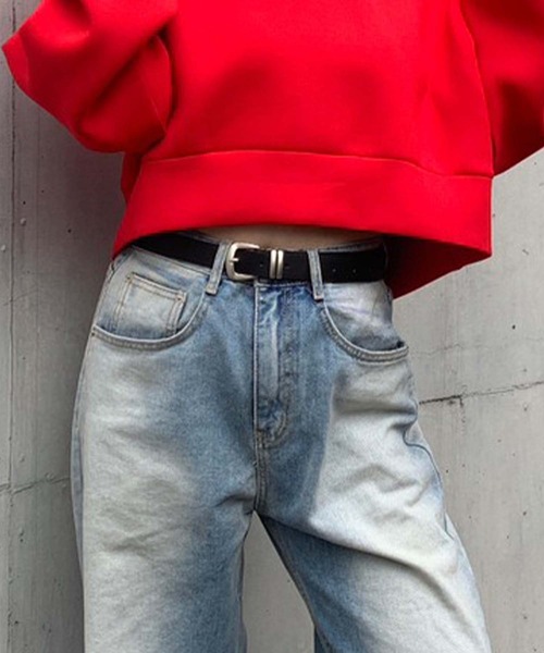 ENVYM（アンビー）の「ダブルループベルト（ベルト・レディース・ブラウン/ブラック・FREE）」の2枚目の写真