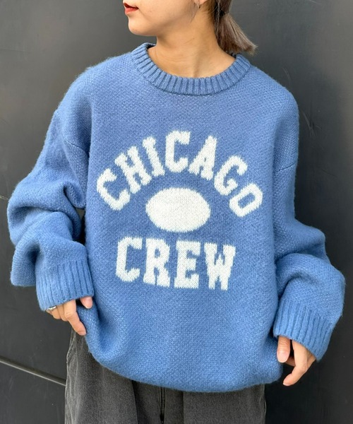 CIAOPANIC TYPY（チャオパニックティピー）の「【ユニセックス】ロゴジャーガードシャギーニット（ニット/セーター・メンズ・サックスブルー/グレー/ベージュ・MEDIUM/LARGE）」の3枚目の写真