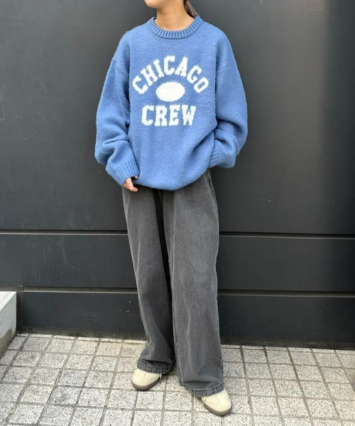 CIAOPANIC TYPY（チャオパニックティピー）の「【ユニセックス】ロゴジャーガードシャギーニット（ニット/セーター・メンズ・サックスブルー/グレー/ベージュ・MEDIUM/LARGE）」の8枚目の写真