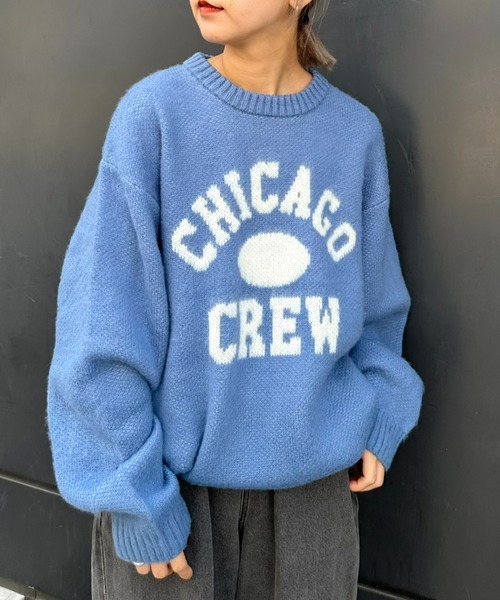 CIAOPANIC TYPY（チャオパニックティピー）の「【ユニセックス】ロゴジャーガードシャギーニット（ニット/セーター・メンズ・サックスブルー/グレー/ベージュ・MEDIUM/LARGE）」の7枚目の写真