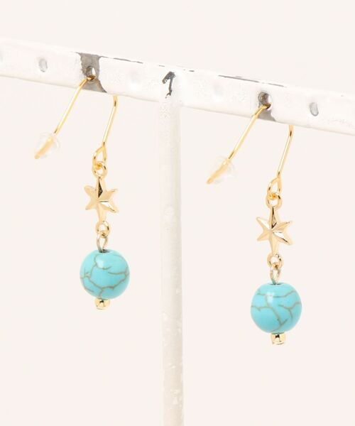 tone（トーン）の「【fuwari】星×天然石　サージカルステンレス　ピアス(MA)（ピアス（両耳用）・レディース・グリーン/パープル/レッド/ターコイズブルー/イエロー系その他・FREE）」の8枚目の写真