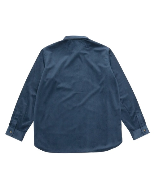 TOKYO SHIRTS(トウキョウシャツ)の「ショートラウンドテール コーデュロイ風 レギュラー 長袖シャツ(シャツ/ブラウス・レディース・ネイビー/ベージュ・LL/M/L)」の16枚目の写真