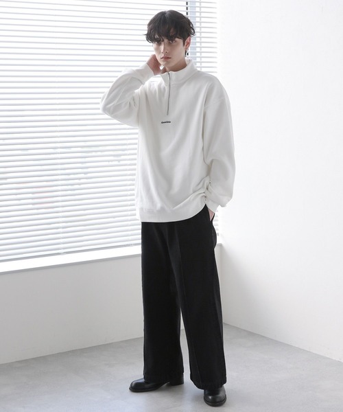 RAGEBLUE(レイジブルー)の「プチ刺繍/裏起毛テックオーバーサイズハーフジップ(スウェット・メンズ・ホワイト/ブラック/ブラウン/グリーン・MEDIUM/LARGE)」の5枚目の写真