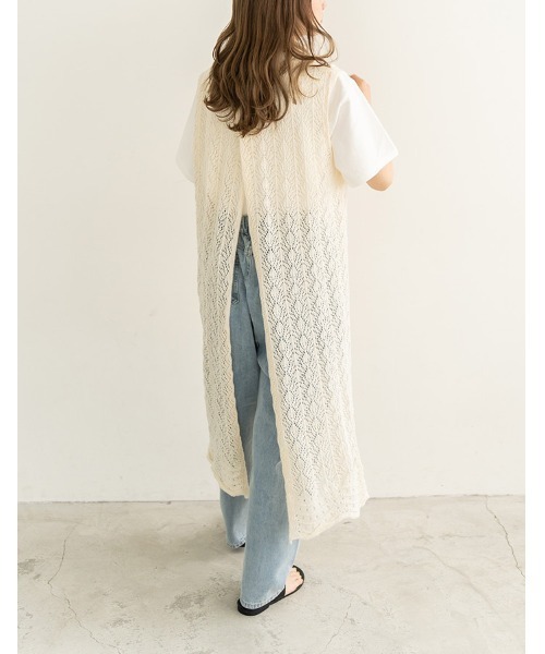 chocomee(チョコミー)の「back slit long knit(ワンピース・レディース・アイボリー・FREE)」の2枚目の写真