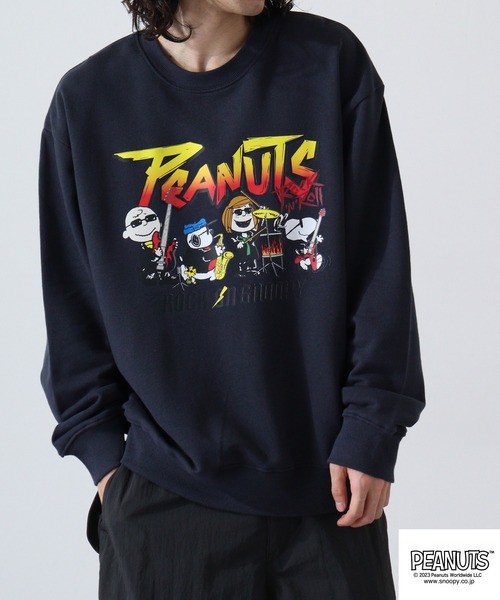 PEANUTS(ピーナッツ)の「PEANUTS スヌーピー ヘビーウェイト ロック スウェット トレーナー(スウェット・レディース・ネイビー系2/アイボリー系1/ネイビー/アイボリー/ブラック/ブラック系2/ネイビー系1/アイボリー系2/ブラック系1・M/L/LL)」の20枚目の写真