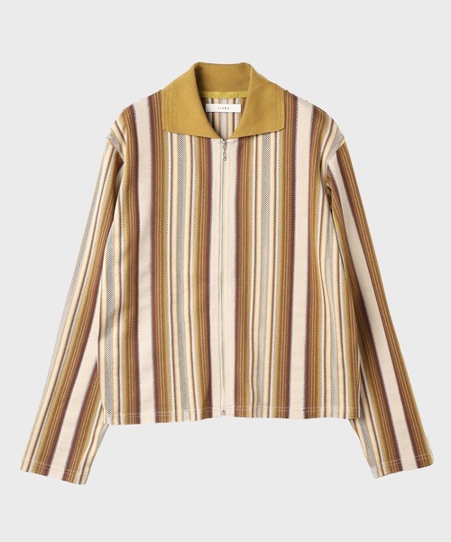 Jieda（ジエダ）の「STRIPE SHIRT CARDIGAN（カーディガン/ボレロ・メンズ・ブラウン/ベージュ・1/2）」の2枚目の写真