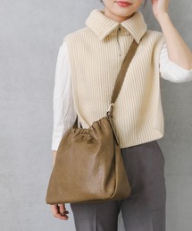 Actually | フェイクレザー 巾着バッグ(ショルダーバッグ)