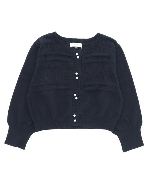 Seraph（セラフ）の「パールボタンバルーンスリーブカーディガン（カーディガン/ボレロ・キッズ・ターコイズブルー/オレンジ/ネイビー/オフホワイト・130/110/100/120/80/150/140/95/90）」の9枚目の写真