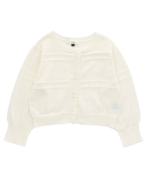 Seraph（セラフ）の「パールボタンバルーンスリーブカーディガン（カーディガン/ボレロ・キッズ・ターコイズブルー/オレンジ/ネイビー/オフホワイト・130/110/100/120/80/150/140/95/90）」の15枚目の写真