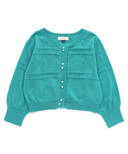 Seraph（セラフ）の「パールボタンバルーンスリーブカーディガン（カーディガン/ボレロ・キッズ・ターコイズブルー/オレンジ/ネイビー/オフホワイト・130/110/100/120/80/150/140/95/90）」の16枚目の写真