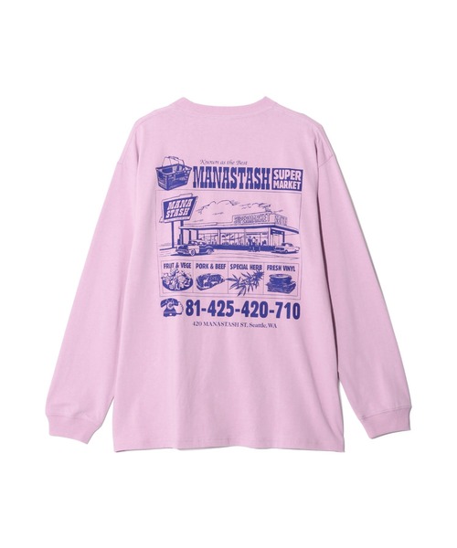MANASTASH（マナスタッシュ）の「MANASTASH/マナスタッシュ  CiTee L/S SUPERMARKET（Tシャツ/カットソー・メンズ・ホワイト/ブラック/ピンク・M/XL/L）」の5枚目の写真