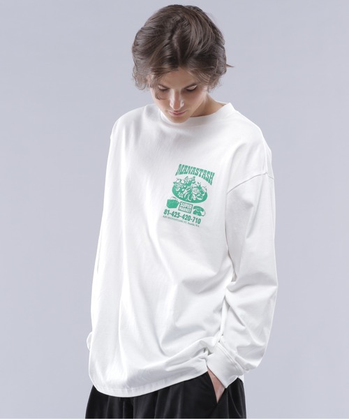 MANASTASH（マナスタッシュ）の「MANASTASH/マナスタッシュ  CiTee L/S SUPERMARKET（Tシャツ/カットソー・メンズ・ホワイト/ブラック/ピンク・M/XL/L）」の6枚目の写真
