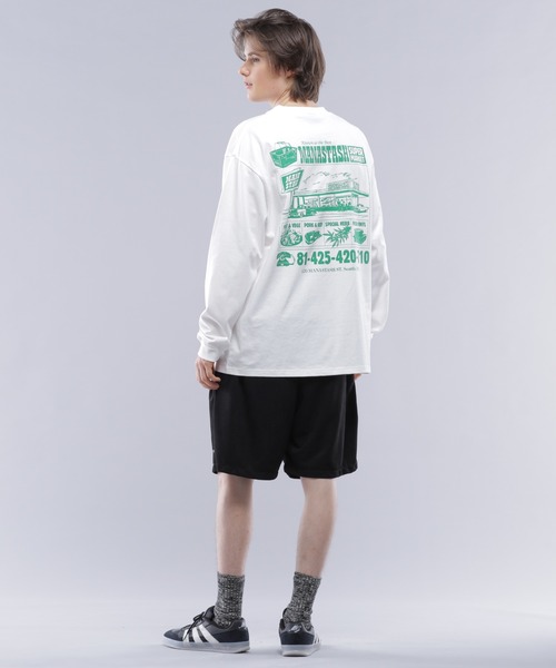 MANASTASH（マナスタッシュ）の「MANASTASH/マナスタッシュ  CiTee L/S SUPERMARKET（Tシャツ/カットソー・メンズ・ホワイト/ブラック/ピンク・M/XL/L）」の7枚目の写真