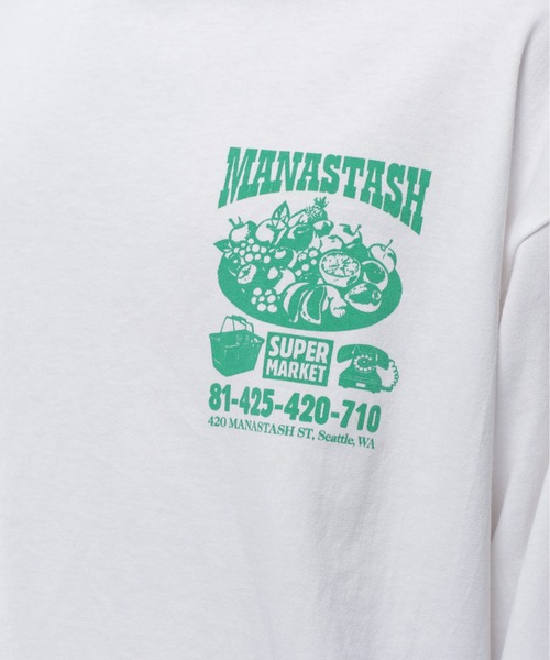 MANASTASH（マナスタッシュ）の「MANASTASH/マナスタッシュ  CiTee L/S SUPERMARKET（Tシャツ/カットソー・メンズ・ホワイト/ブラック/ピンク・M/XL/L）」の11枚目の写真