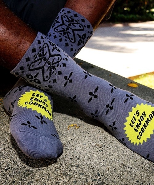 COOKMAN(クックマン)の「Cookman クックマン ソックス Crew Socks Bandanna Cross バンダナ ソックス(ソックス/靴下・メンズ・ホワイト/ブラック/ネイビー/ブラック×レッド/グレー/ダークグリーン・FREE)」の5枚目の写真