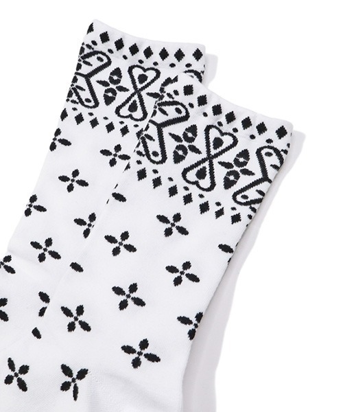 COOKMAN(クックマン)の「Cookman クックマン ソックス Crew Socks Bandanna Cross バンダナ ソックス(ソックス/靴下・メンズ・ホワイト/ブラック/ネイビー/ブラック×レッド/グレー/ダークグリーン・FREE)」の18枚目の写真
