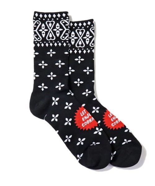 COOKMAN(クックマン)の「Cookman クックマン ソックス Crew Socks Bandanna Cross バンダナ ソックス(ソックス/靴下・メンズ・ホワイト/ブラック/ネイビー/ブラック×レッド/グレー/ダークグリーン・FREE)」の21枚目の写真
