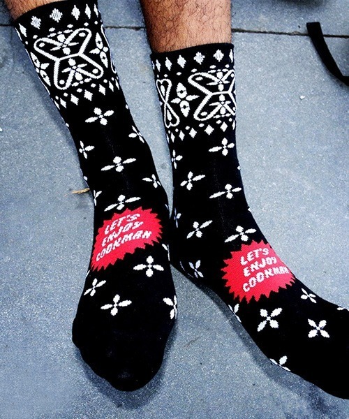COOKMAN(クックマン)の「Cookman クックマン ソックス Crew Socks Bandanna Cross バンダナ ソックス(ソックス/靴下・メンズ・ホワイト/ブラック/ネイビー/ブラック×レッド/グレー/ダークグリーン・FREE)」の12枚目の写真