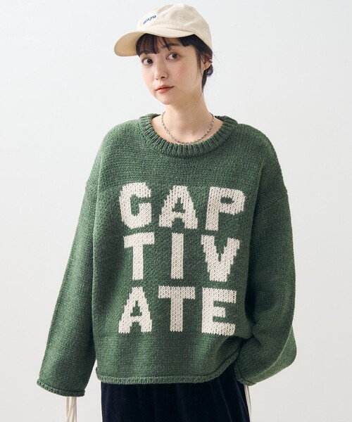 FREAK'S STORE（フリークスストア）の「ロービング ビッグロゴニット/プルオーバーニット（ニット/セーター・レディース・チャコール/グリーン/ベージュ・ﾌﾘ-）」の3枚目の写真