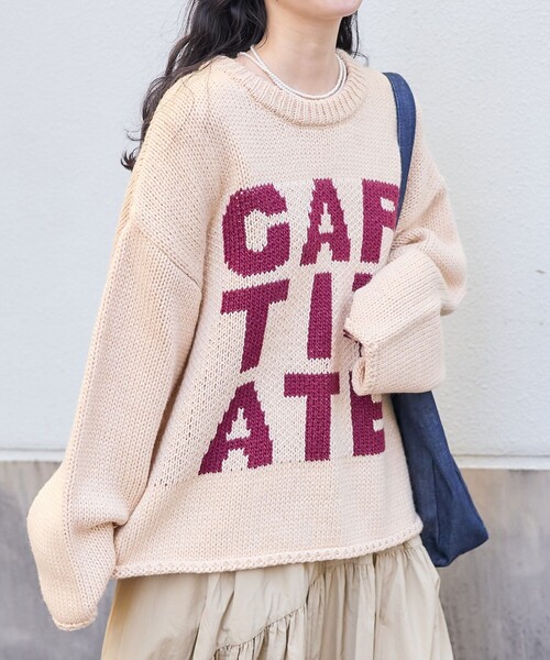 FREAK'S STORE（フリークスストア）の「ロービング ビッグロゴニット/プルオーバーニット（ニット/セーター・レディース・チャコール/グリーン/ベージュ・ﾌﾘ-）」の6枚目の写真