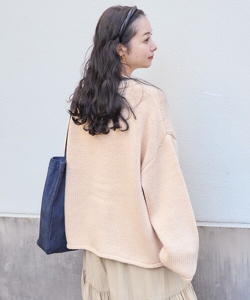 FREAK'S STORE（フリークスストア）の「ロービング ビッグロゴニット/プルオーバーニット（ニット/セーター・レディース・チャコール/グリーン/ベージュ・ﾌﾘ-）」の7枚目の写真