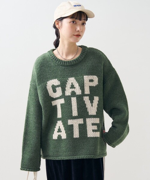 FREAK'S STORE（フリークスストア）の「ロービング ビッグロゴニット/プルオーバーニット（ニット/セーター・レディース・チャコール/グリーン/ベージュ・ﾌﾘ-）」の11枚目の写真