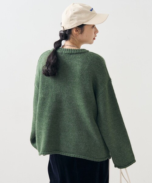 FREAK'S STORE（フリークスストア）の「ロービング ビッグロゴニット/プルオーバーニット（ニット/セーター・レディース・チャコール/グリーン/ベージュ・ﾌﾘ-）」の12枚目の写真