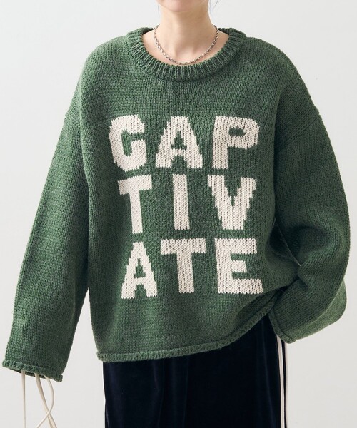 FREAK'S STORE（フリークスストア）の「ロービング ビッグロゴニット/プルオーバーニット（ニット/セーター・レディース・チャコール/グリーン/ベージュ・ﾌﾘ-）」の13枚目の写真