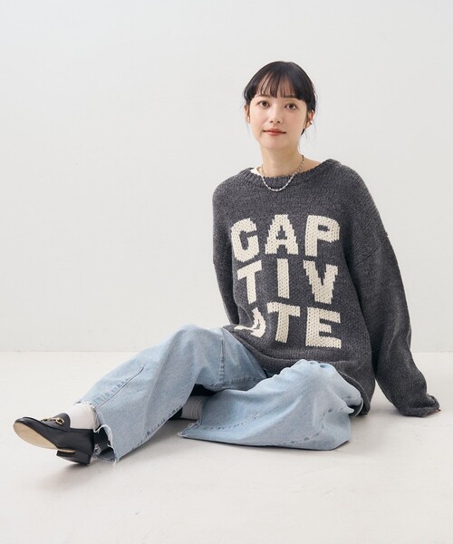 FREAK'S STORE（フリークスストア）の「ロービング ビッグロゴニット/プルオーバーニット（ニット/セーター・レディース・チャコール/グリーン/ベージュ・ﾌﾘ-）」の14枚目の写真