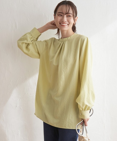 ikka(イッカ)の「前後2WAYバンドカラーシャツ(シャツ/ブラウス・レディース・グレー/ブルー/オフホワイト/グリーン系その他・S/M/L)」の3枚目の写真