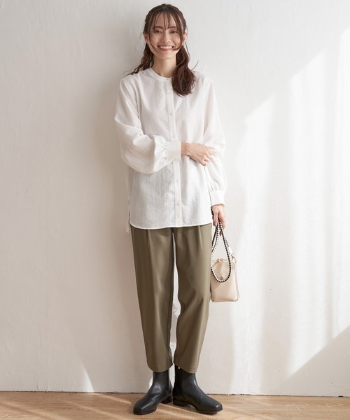 ikka(イッカ)の「前後2WAYバンドカラーシャツ(シャツ/ブラウス・レディース・グレー/ブルー/オフホワイト/グリーン系その他・S/M/L)」の5枚目の写真