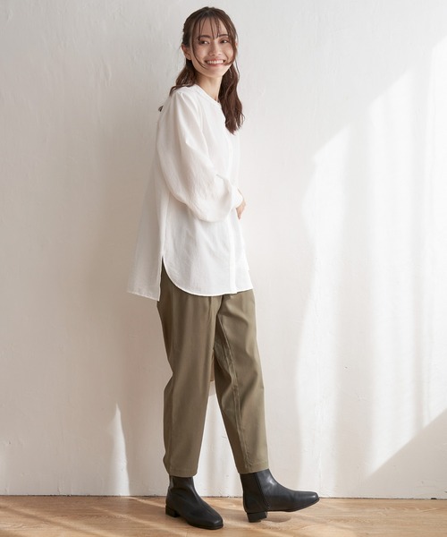 ikka(イッカ)の「前後2WAYバンドカラーシャツ(シャツ/ブラウス・レディース・グレー/ブルー/オフホワイト/グリーン系その他・S/M/L)」の6枚目の写真