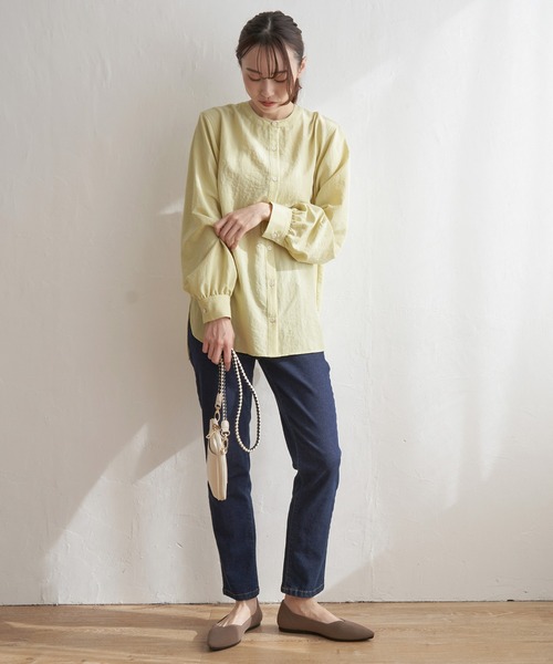 ikka(イッカ)の「前後2WAYバンドカラーシャツ(シャツ/ブラウス・レディース・グレー/ブルー/オフホワイト/グリーン系その他・S/M/L)」の10枚目の写真