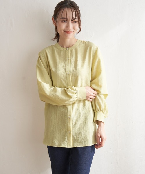 ikka(イッカ)の「前後2WAYバンドカラーシャツ(シャツ/ブラウス・レディース・グレー/ブルー/オフホワイト/グリーン系その他・S/M/L)」の13枚目の写真