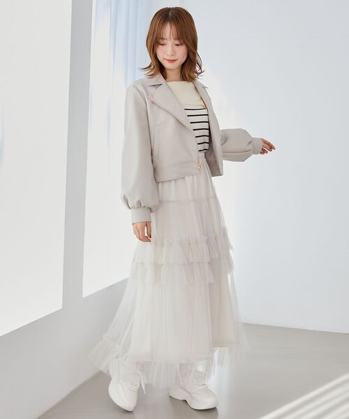 MAJESTIC LEGON（マジェスティックレゴン）の「Ladyショートライダース（ブルゾン・レディース・ブラック/ブルー/アイボリー・MEDIUM/SMALL）」の12枚目の写真