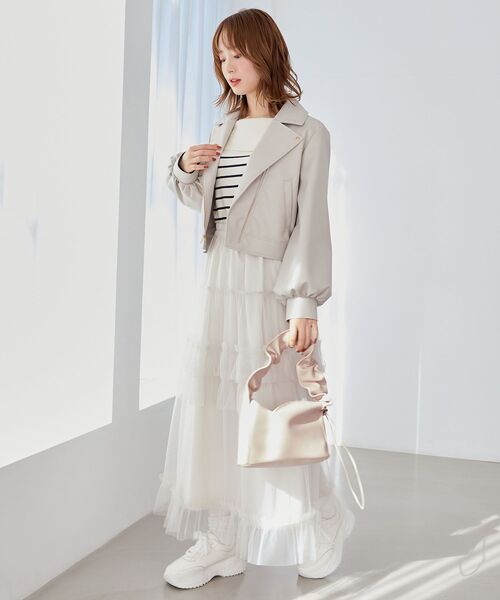 MAJESTIC LEGON（マジェスティックレゴン）の「Ladyショートライダース（ブルゾン・レディース・ブラック/ブルー/アイボリー・MEDIUM/SMALL）」の13枚目の写真