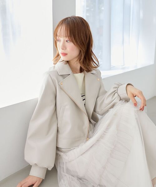 MAJESTIC LEGON（マジェスティックレゴン）の「Ladyショートライダース（ブルゾン・レディース・ブラック/ブルー/アイボリー・MEDIUM/SMALL）」の16枚目の写真