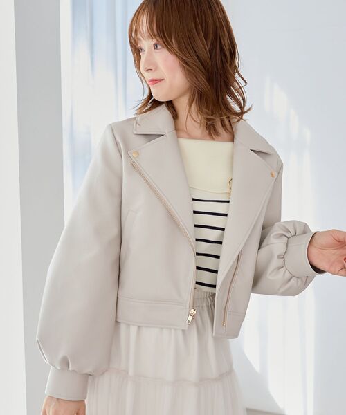 MAJESTIC LEGON（マジェスティックレゴン）の「Ladyショートライダース（ブルゾン・レディース・ブラック/ブルー/アイボリー・MEDIUM/SMALL）」の17枚目の写真