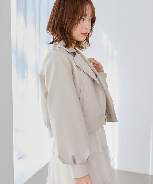 MAJESTIC LEGON（マジェスティックレゴン）の「Ladyショートライダース（ブルゾン・レディース・ブラック/ブルー/アイボリー・MEDIUM/SMALL）」の19枚目の写真