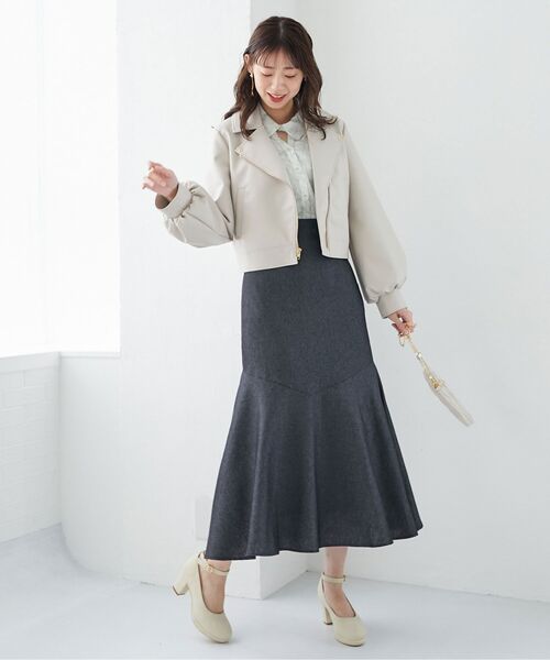 MAJESTIC LEGON（マジェスティックレゴン）の「Ladyショートライダース（ブルゾン・レディース・ブラック/ブルー/アイボリー・MEDIUM/SMALL）」の21枚目の写真