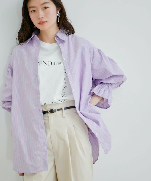 VIS（ビス）の「プリーツスリーブシャツ【洗える】（シャツ/ブラウス