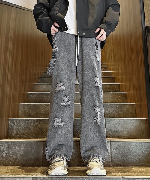 MGV(エムジーヴィー)の「ダメージペインターデニム(デニムパンツ・メンズ・グレー/ブルー・X-LARGE/MEDIUM/LARGE)」の4枚目の写真