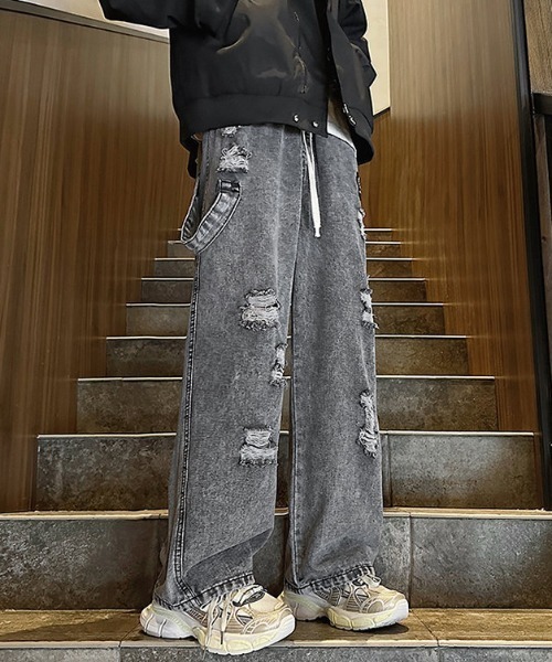 MGV(エムジーヴィー)の「ダメージペインターデニム(デニムパンツ・メンズ・グレー/ブルー・X-LARGE/MEDIUM/LARGE)」の6枚目の写真
