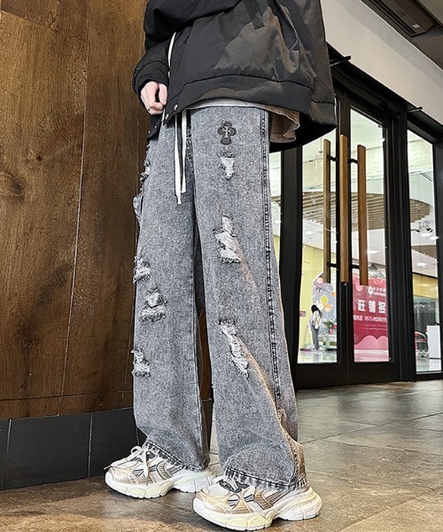 MGV(エムジーヴィー)の「ダメージペインターデニム(デニムパンツ・メンズ・グレー/ブルー・X-LARGE/MEDIUM/LARGE)」の7枚目の写真