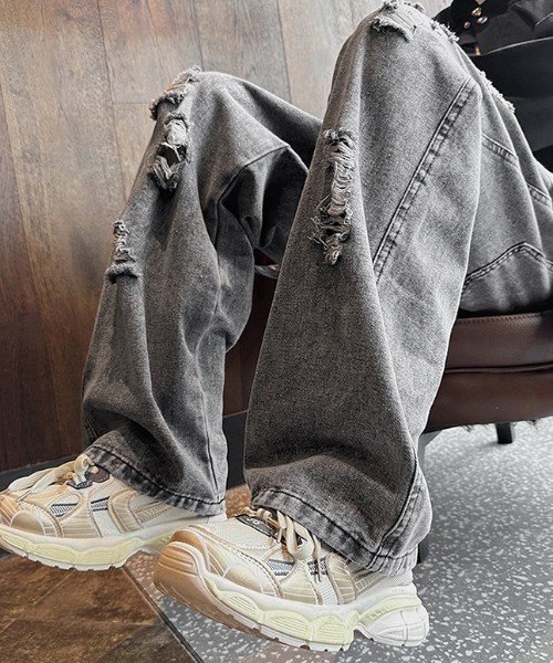 MGV(エムジーヴィー)の「ダメージペインターデニム(デニムパンツ・メンズ・グレー/ブルー・X-LARGE/MEDIUM/LARGE)」の9枚目の写真
